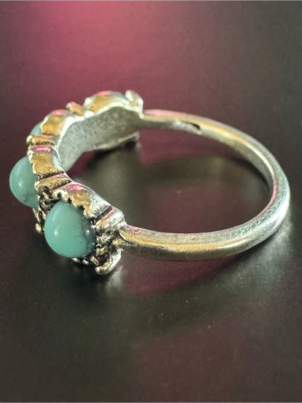 Vintage Silver Tone Turquoise Ring